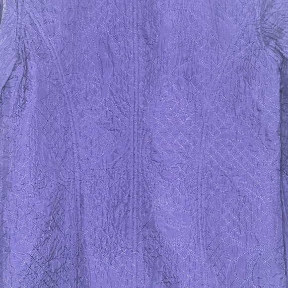 Coldwater Creek Sz S Purple 100%‎ Silk Button Up Quilted Barn Jacket Cottagecore - Picture 4 of 6